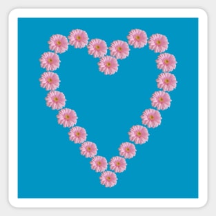 Pink Daisy Floral Heart with BACK PRINT Sticker